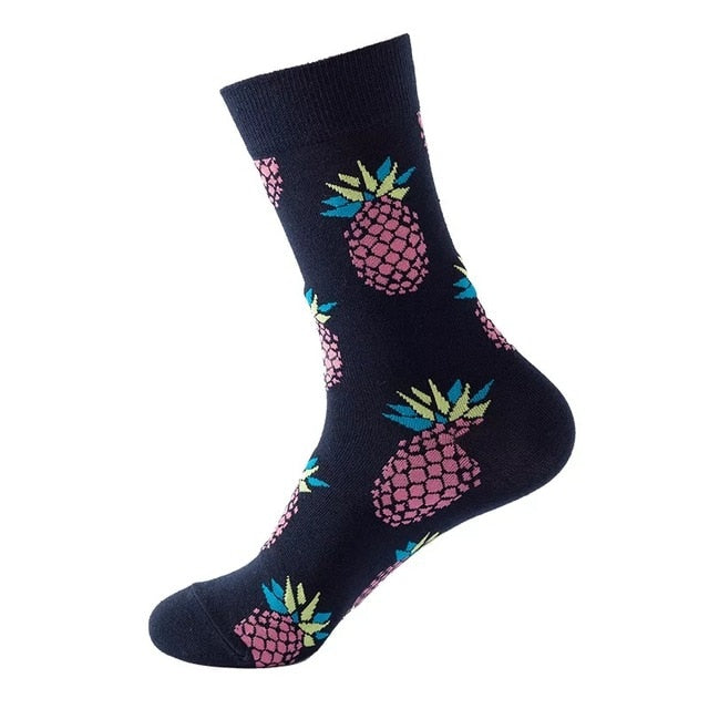 1pair Combed Cotton Fashion Hip Hop Man woman Socks Harajuku fruit Skateboard oil painting animal Happy Socks Funny Sokken