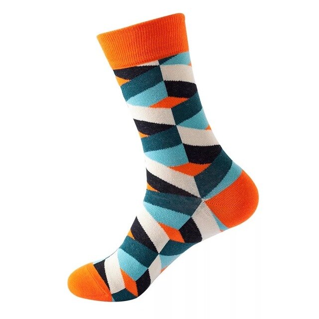 1pair Combed Cotton Fashion Hip Hop Man woman Socks Harajuku fruit Skateboard oil painting animal Happy Socks Funny Sokken