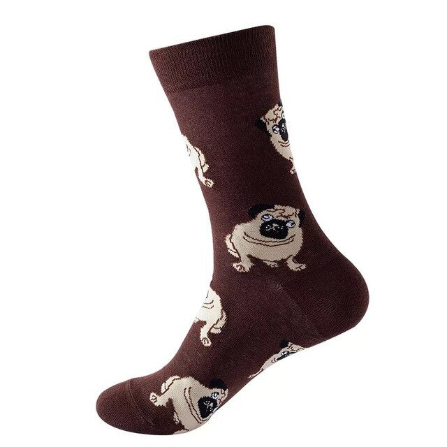 1pair Combed Cotton Fashion Hip Hop Man woman Socks Harajuku fruit Skateboard oil painting animal Happy Socks Funny Sokken