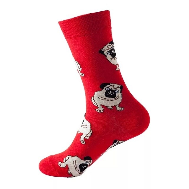 1pair Combed Cotton Fashion Hip Hop Man woman Socks Harajuku fruit Skateboard oil painting animal Happy Socks Funny Sokken