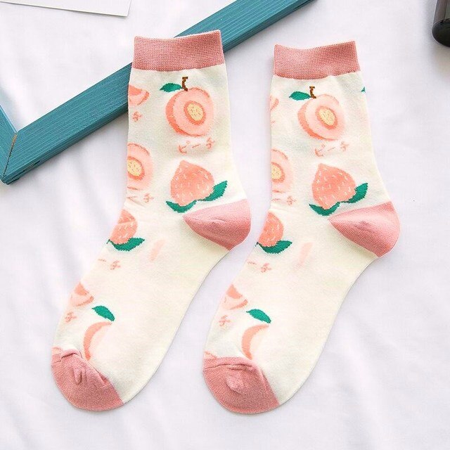1pair Combed Cotton Fashion Hip Hop Man woman Socks Harajuku fruit Skateboard oil painting animal Happy Socks Funny Sokken