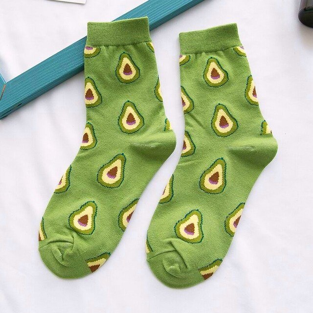 1pair Combed Cotton Fashion Hip Hop Man woman Socks Harajuku fruit Skateboard oil painting animal Happy Socks Funny Sokken