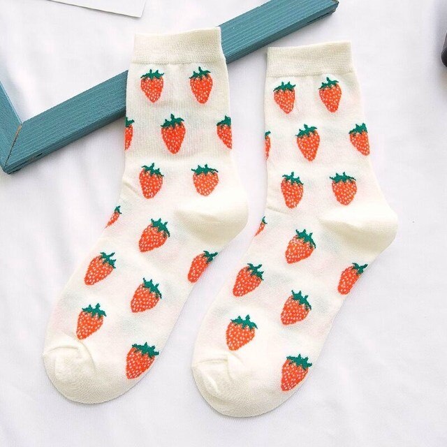 1pair Combed Cotton Fashion Hip Hop Man woman Socks Harajuku fruit Skateboard oil painting animal Happy Socks Funny Sokken
