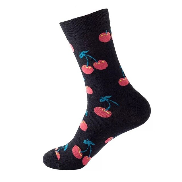 1pair Combed Cotton Fashion Hip Hop Man woman Socks Harajuku fruit Skateboard oil painting animal Happy Socks Funny Sokken