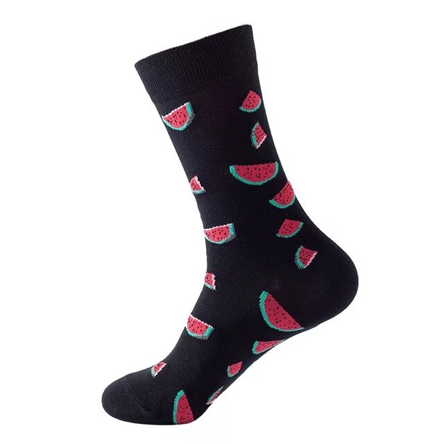 1pair Combed Cotton Fashion Hip Hop Man woman Socks Harajuku fruit Skateboard oil painting animal Happy Socks Funny Sokken