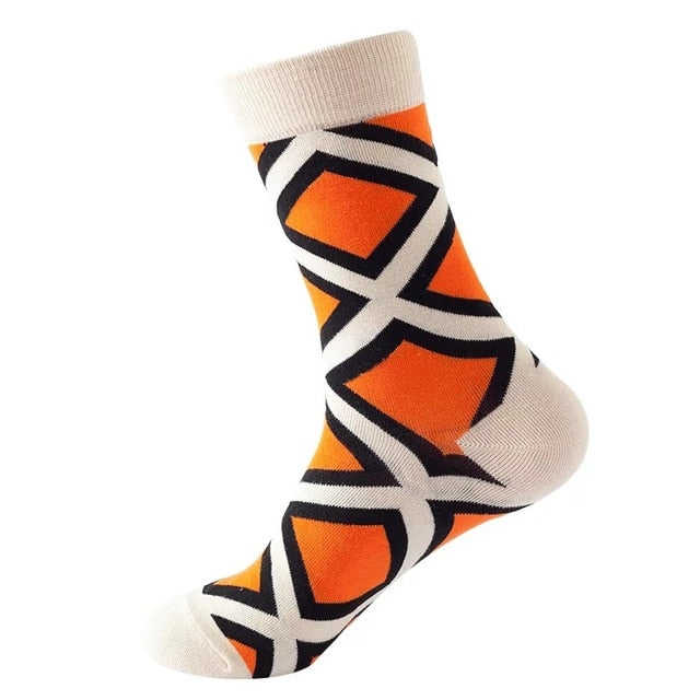 1pair Combed Cotton Fashion Hip Hop Man woman Socks Harajuku fruit Skateboard oil painting animal Happy Socks Funny Sokken