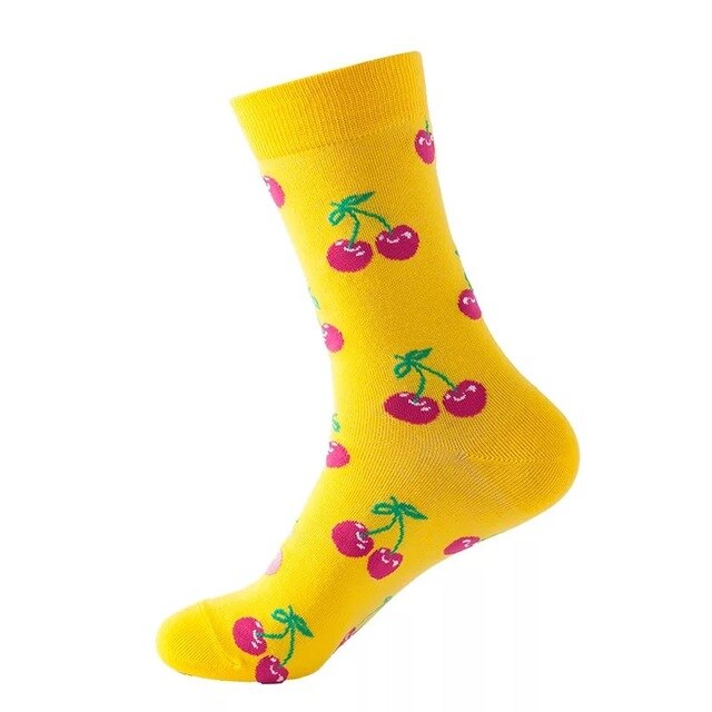 1pair Combed Cotton Fashion Hip Hop Man woman Socks Harajuku fruit Skateboard oil painting animal Happy Socks Funny Sokken