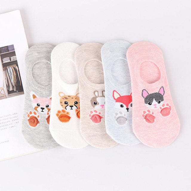 5 Pairs Cute Harajuku Animal Women Socks