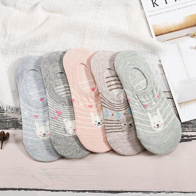 5 Pairs Cute Harajuku Animal Women Socks