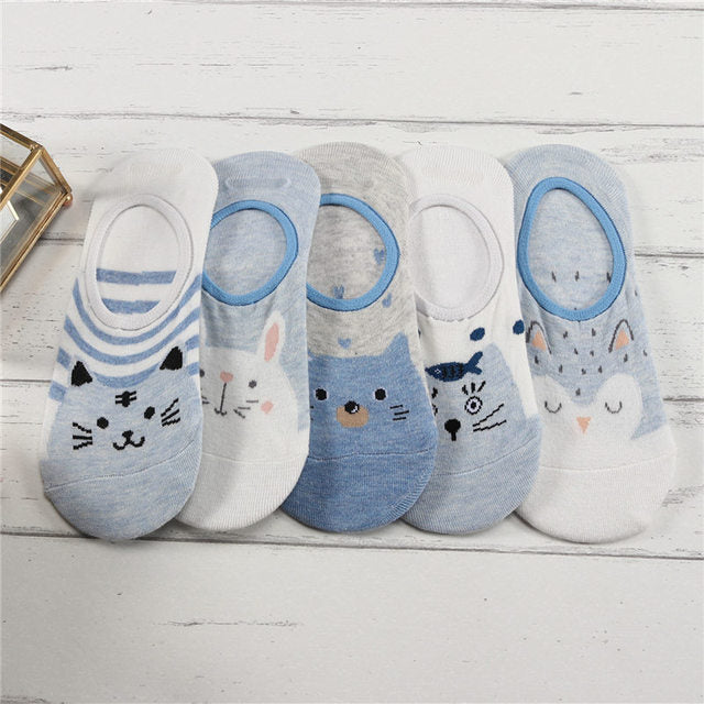 5 Pairs Cute Harajuku Animal Women Socks