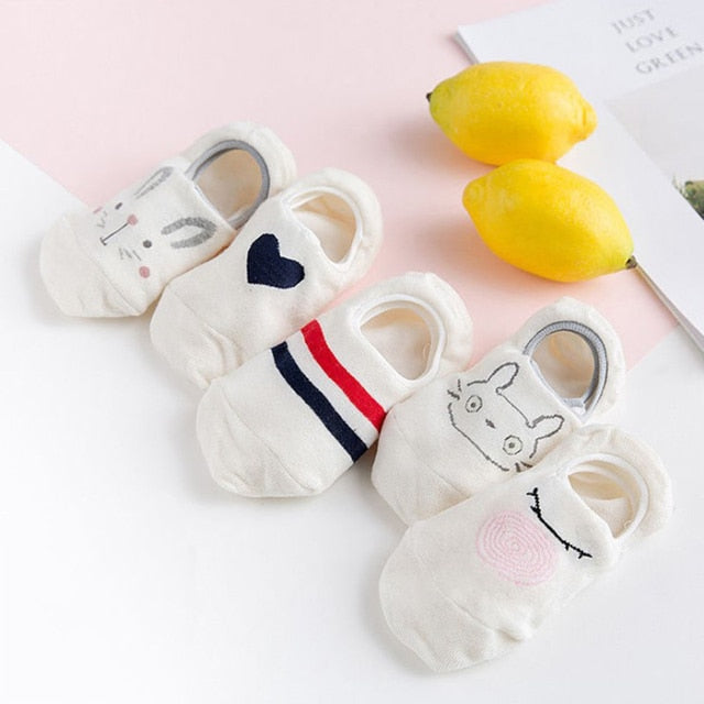5 Pairs Cute Harajuku Animal Women Socks