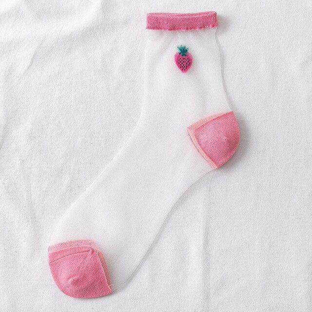 Harajuku Crystal Silk Tide Socks Funny Sunflowers Vines
