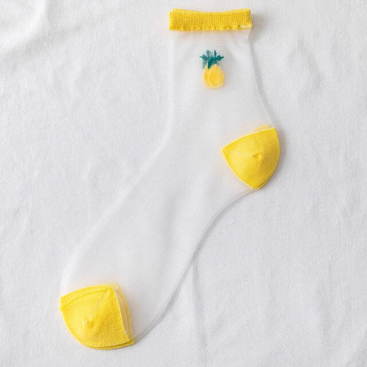 Harajuku Crystal Silk Tide Socks Funny Sunflowers Vines