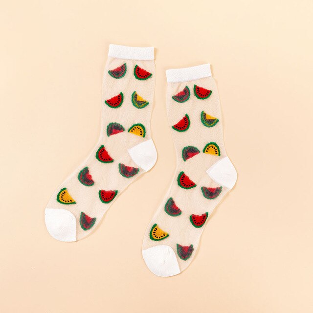 Harajuku Crystal Silk Tide Socks Funny Sunflowers Vines