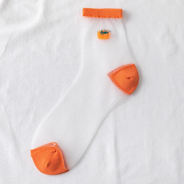 Harajuku Crystal Silk Tide Socks Funny Sunflowers Vines