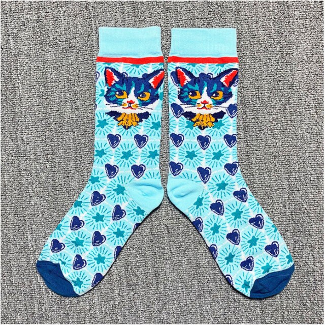 Women Socks Occident Fashion Colorful Print Socks