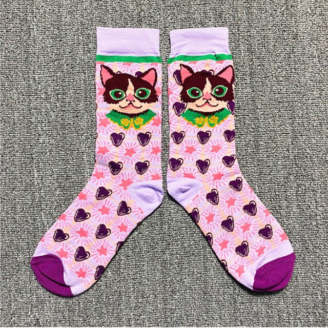 Women Socks Occident Fashion Colorful Print Socks