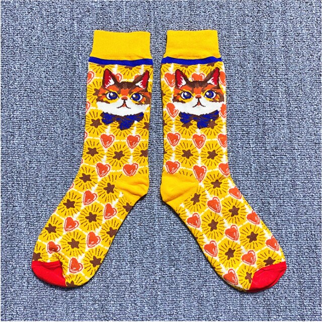 Women Socks Occident Fashion Colorful Print Socks