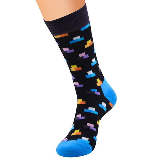 Casual Plaid Colorful Socks - Men's Cotton Dress | Fiyahazz Socks