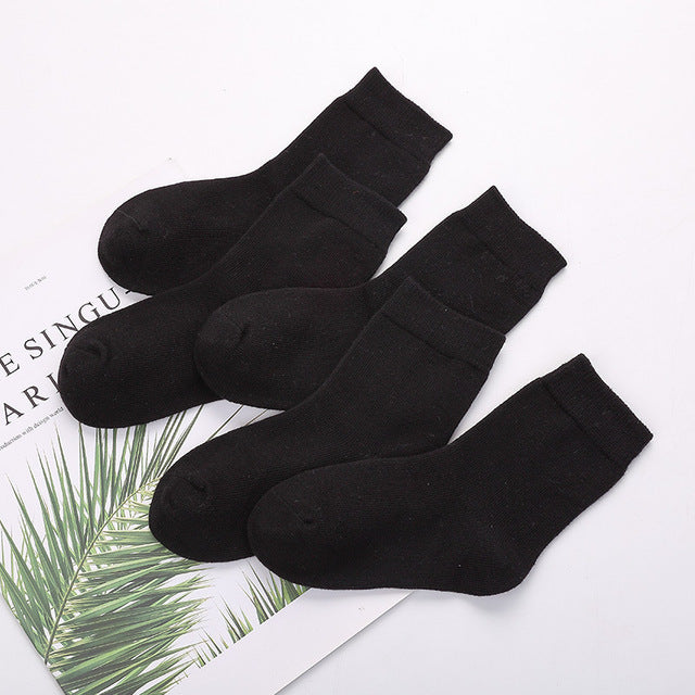 Solid Soft Loose Comfortable Kids Polyester Socks