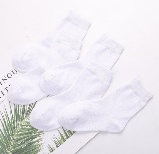 Solid Soft Loose Comfortable Kids Polyester Socks