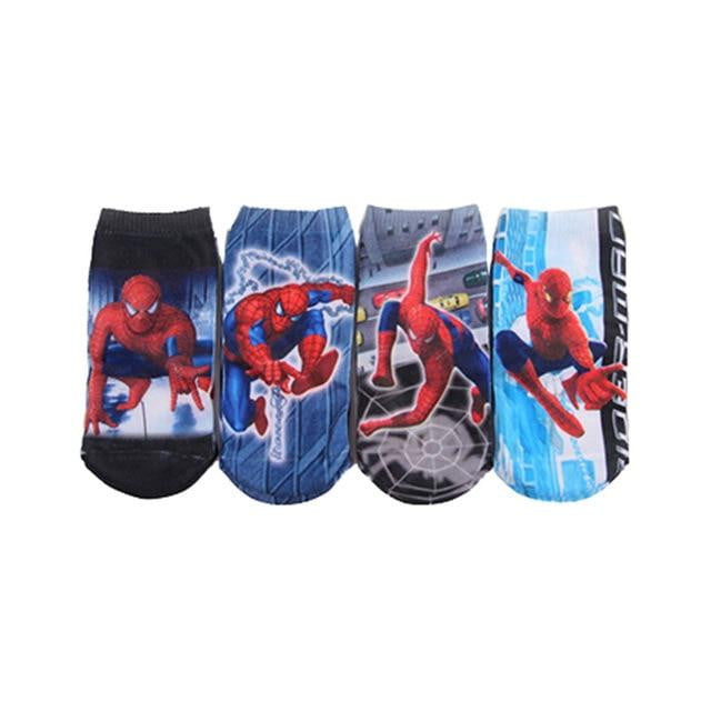 Cartoon Super Hero Printed Kids Cotton Socks