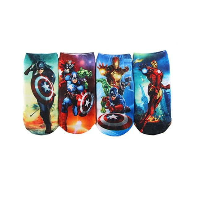 Cartoon Super Hero Printed Kids Cotton Socks
