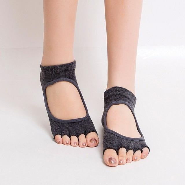 Backless Five Toe Anti Slip Ankle Grip Socks