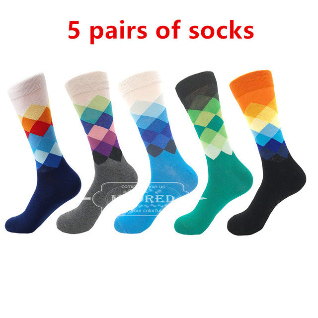 MYORED men's socks gift popular fruit patterns combed cotton crew socks for men Causal Novelty Gifts Socks