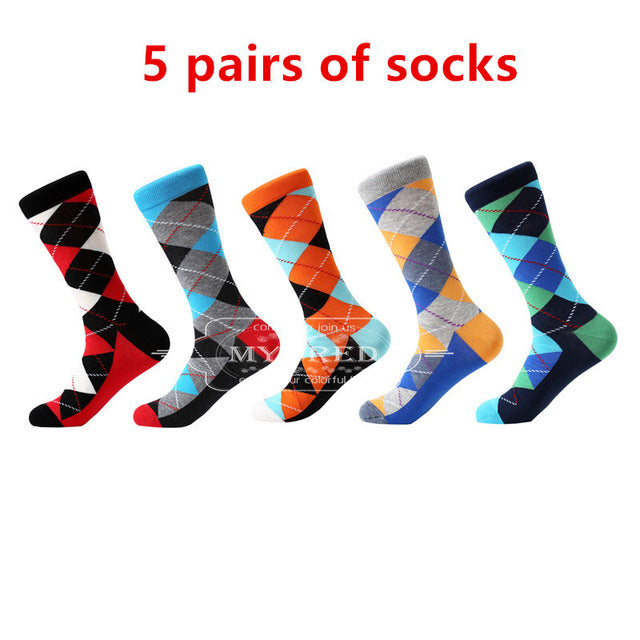 MYORED men's socks gift popular fruit patterns combed cotton crew socks for men Causal Novelty Gifts Socks