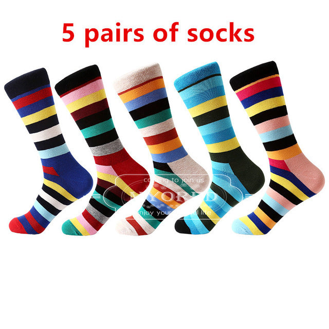 MYORED men's socks gift popular fruit patterns combed cotton crew socks for men Causal Novelty Gifts Socks