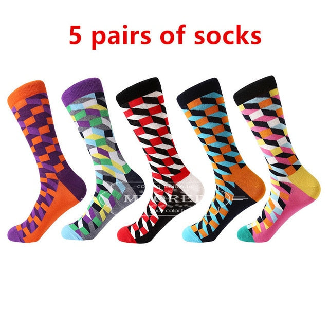 MYORED men's socks gift popular fruit patterns combed cotton crew socks for men Causal Novelty Gifts Socks