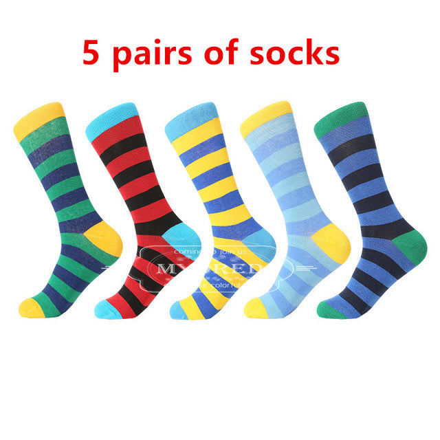 MYORED men's socks gift popular fruit patterns combed cotton crew socks for men Causal Novelty Gifts Socks