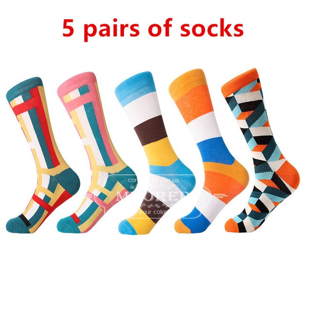 MYORED men's socks gift popular fruit patterns combed cotton crew socks for men Causal Novelty Gifts Socks