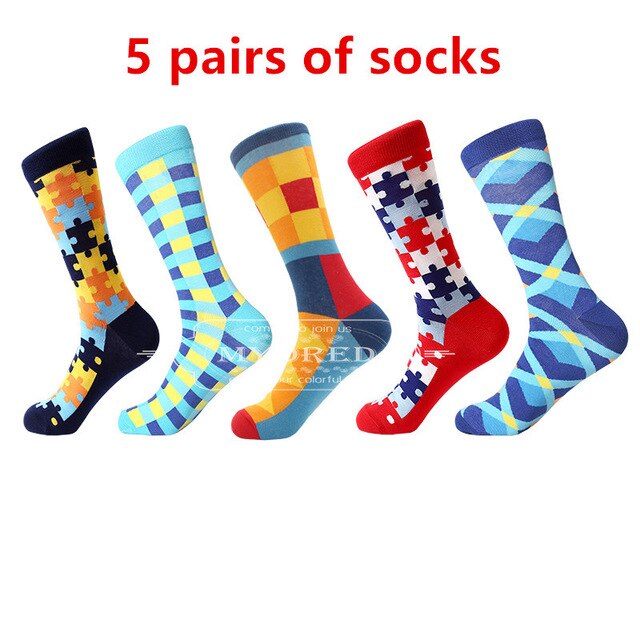 MYORED men's socks gift popular fruit patterns combed cotton crew socks for men Causal Novelty Gifts Socks
