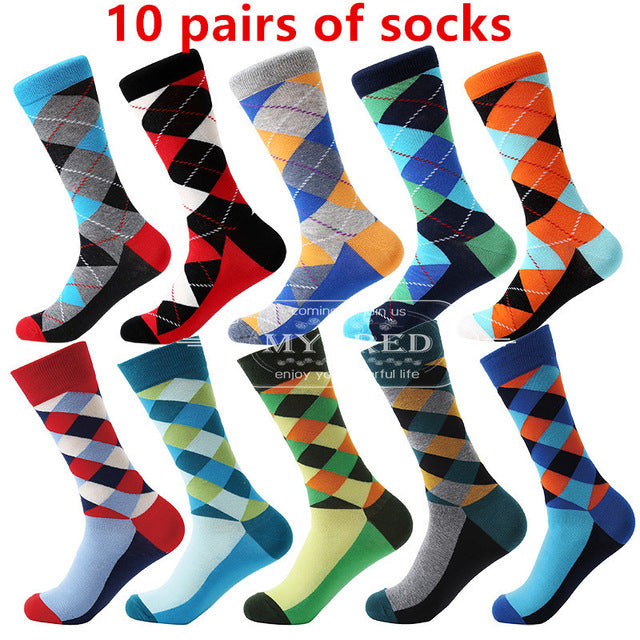 MYORED men's socks gift popular fruit patterns combed cotton crew socks for men Causal Novelty Gifts Socks