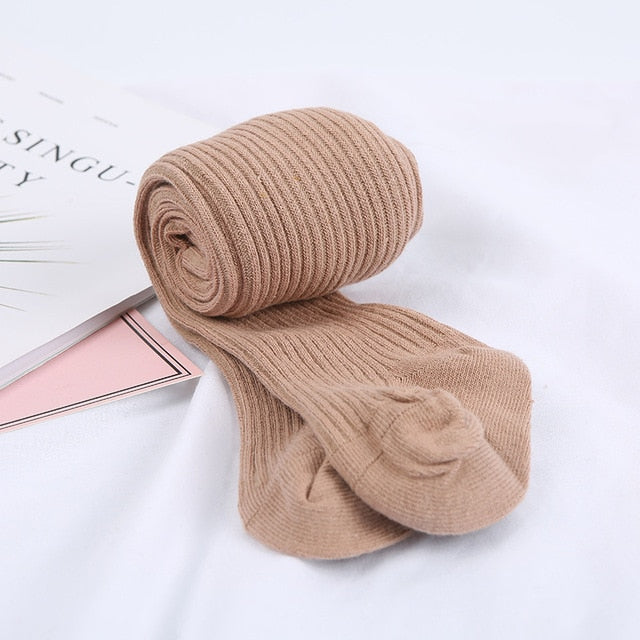 Casual Solid Warm Cotton Baby Tights