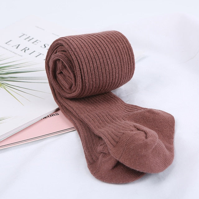 Casual Solid Warm Cotton Baby Tights