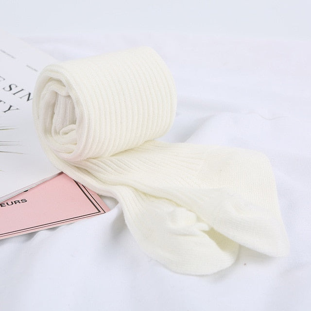 Casual Solid Warm Cotton Baby Tights