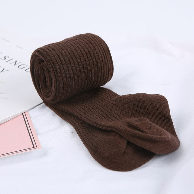 Casual Solid Warm Cotton Baby Tights