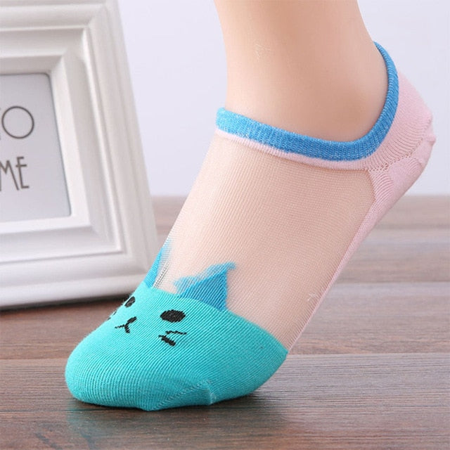 Cute Ultra Thin Crystal Silk Low Ankle Socks