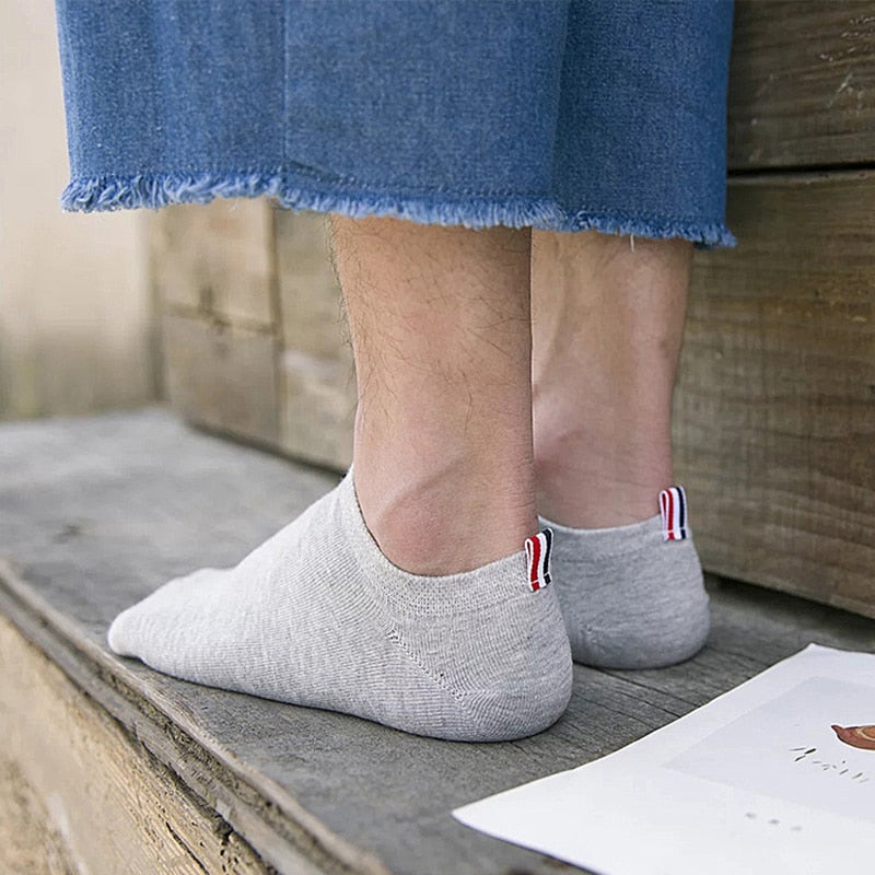 New Solid Cotton Men's Low Cut Socks