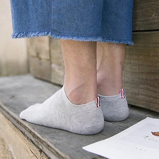 New Solid Cotton Men's Low Cut Socks