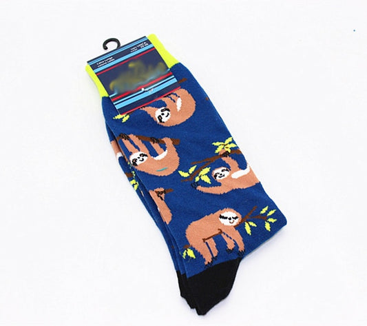 New Mens sock Brand Cactus Panda Monkey Pattern Hip hop Cool Socks for Men Winter Thick Long Skate Funny Socks Colorful EUR40-47