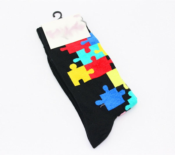 New Mens sock Brand Cactus Panda Monkey Pattern Hip hop Cool Socks for Men Winter Thick Long Skate Funny Socks Colorful EUR40-47