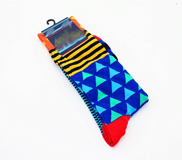 New Mens sock Brand Cactus Panda Monkey Pattern Hip hop Cool Socks for Men Winter Thick Long Skate Funny Socks Colorful EUR40-47
