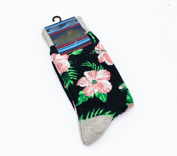New Mens sock Brand Cactus Panda Monkey Pattern Hip hop Cool Socks for Men Winter Thick Long Skate Funny Socks Colorful EUR40-47