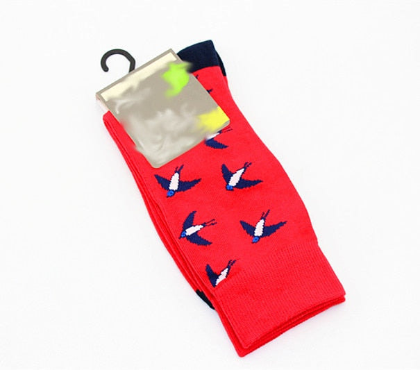New Mens sock Brand Cactus Panda Monkey Pattern Hip hop Cool Socks for Men Winter Thick Long Skate Funny Socks Colorful EUR40-47