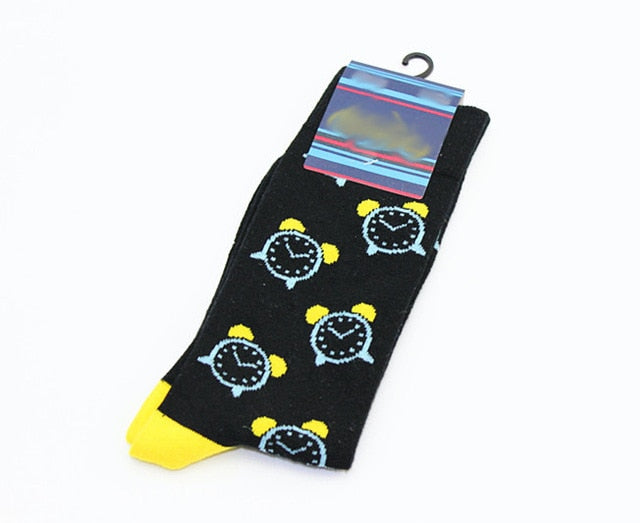 New Mens sock Brand Cactus Panda Monkey Pattern Hip hop Cool Socks for Men Winter Thick Long Skate Funny Socks Colorful EUR40-47