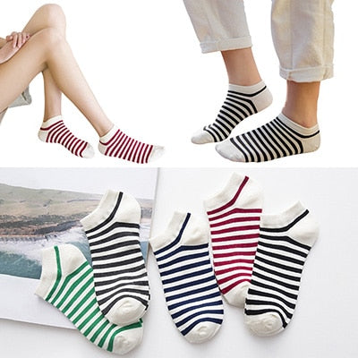 Women's Cotton Happy Funny Invisible Socks With Print Cartoon Animal Casual Short Socks Cute Summer Thin Ankle Socks 5 Pairs/Lot